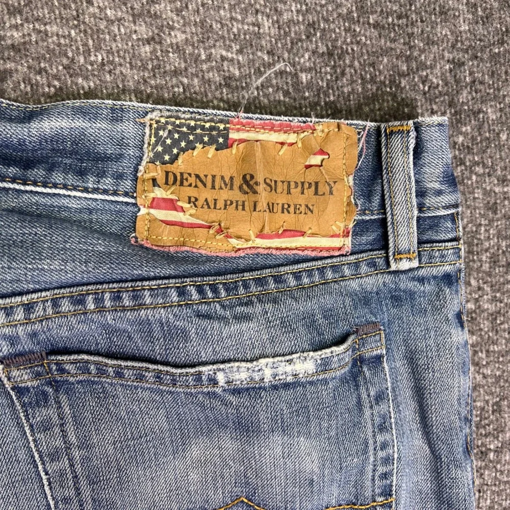 Denim & Supply Ralph Lauren Jeans Men 34x30 Blue Bootcut Casual Distressed Denim